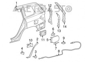 Quarter wing rear right Toyota Highlander 08-13