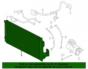 Air conditioning radiator condenser BMW i3 14-21 without heat pump