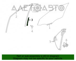 Front right door glass guide Toyota Highlander 20-