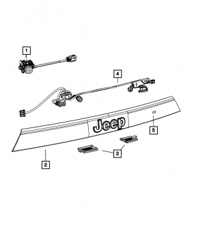 Jeep Grand Cherokee WK2 11-13 chrome trunk door molding for camera