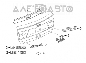 Jeep Grand Cherokee WK2 11-13 chrome trunk door molding for camera
