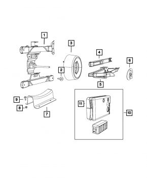 Chrysler Pacifica Spare Tire Bracket 17-