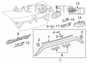 Toyota Camry v55 15-17 USA trunk lid CAMRY emblem
