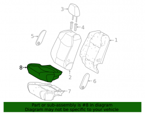 Rear row of seats 2nd row left Toyota Sienna 23-25 beige leather for 8 seats
