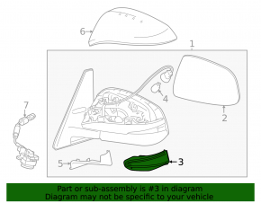 Left turn signal mirror for Toyota Rav4 13-18