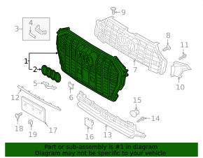 Radiator grill assembly Audi Q3 19-23 S-line