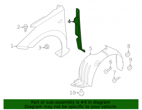 Seal wing door-wing left Hyundai Elantra UD 11-16