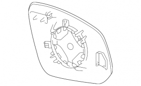 Mirror element right Toyota Highlander 20-25 heating, BSM