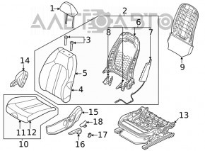 Driver's seat Hyundai Sonata 20-22 without airbag, mechanical, gray cloth