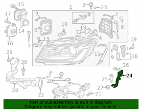 Headlight mounting bracket right Audi Q5 8R 13-17 rest metal