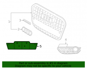 Radiator grille trim grill Audi Q3 8U 15 without parking sensors