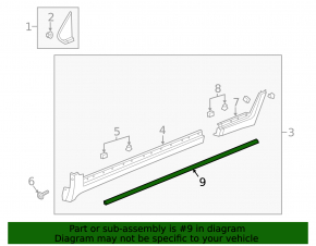 Door seal on the threshold left Chevrolet Trax 15-22