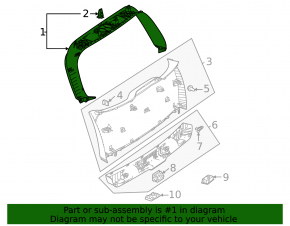 Mercedes X247 GLB 20-26 black upper trunk lid trim