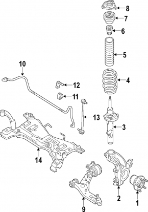 Front left shock absorber for Ford Escape MK3 13-19, straight cup