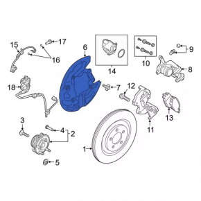 Front Right Brake Disc Cover Ford Explorer 20-