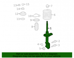 Rusty front left shock absorber for a 2015-2017 Subaru Outback
