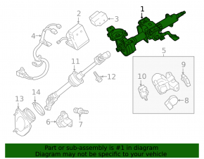 Toyota Camry V50 12-14 USA Power Steering Column with Oxidized Contacts