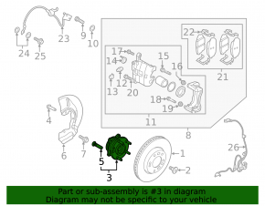 Front left hub Kia K5 21-26