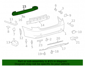Lexus LS 07-17 rear bumper reinforcement