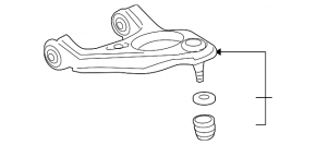 Upper rear left control arm Honda Crosstour 10-15 Fwd, Awd, Coupe