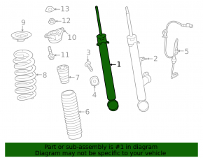 Rear left shock absorber Acura TLX 21-25 AWD