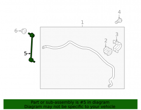 Front stabilizer bar left Hyundai Sonata 11-15 long