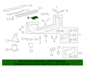 Left rear bumper bracket, outer, Lexus LX570 16-21 rest.