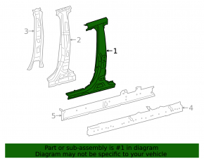 Right center body pillar for Lexus ES250 ES300h ES350 19-26