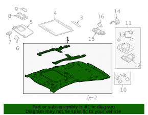 Toyota Prius 50 16-22 gray headliner for sunroof