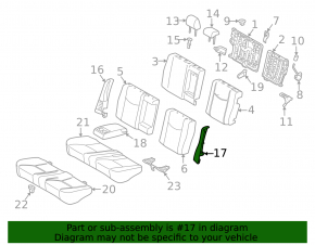 Side trim rear seats left Toyota Prius 30 10-15 velour light gray, for dry cleaning