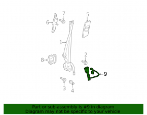 Lexus ES350 07-12 Passenger Seat Belt Latch