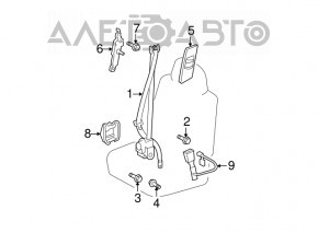 Lexus ES350 07-12 Passenger Seat Belt Latch