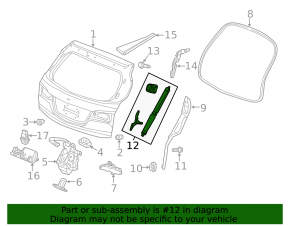 Shock absorber trunk door left Acura MDX 14-20 electric