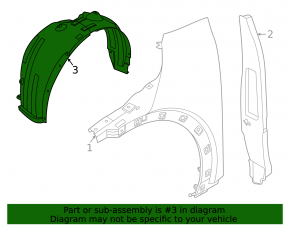 Front left fender liner for Kia EV6 22-24 GT, GT-Line