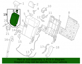 Rear seat armrest, 2nd row, Mitsubishi Outlander 22-25, black leather