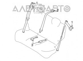 Seat belt rear center Nissan Versa 12-19 usa black