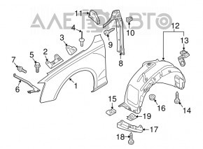 Front left wing for Audi Q5 8R 13-17 rest, black LY9T