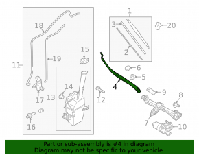 Left wiper arm for Kia Sorento 16-20