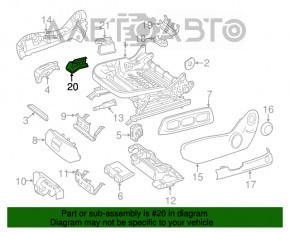 Driver's seat runner trim front left Mercedes CLA 14-19 black, scratch