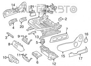 Driver's seat runner trim front left Mercedes CLA 14-19 black, scratch