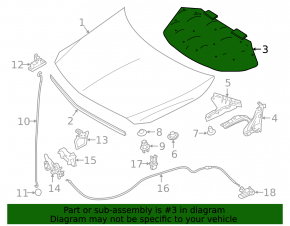 Mercedes W246 B250e 16-17 hood insulation