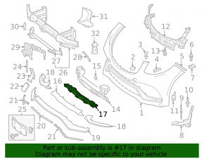 Lower front bumper bracket Mercedes W166 GLE 16-19 AMG pkg