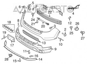 Front bumper mount right Ford Explorer 11-15 prerest