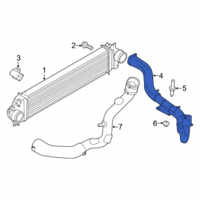 Intercooler pipe right Ford Fusion mk5 13-14 1.6T