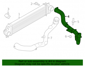 Intercooler pipe right Ford Fusion mk5 13-14 1.6T