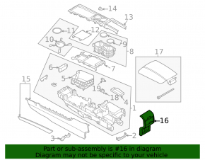 Lincoln Corsair 20-26 center console trim panel, left side