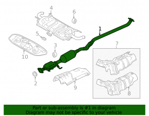 Exhaust line catalytic converter Mazda 3 14-16 BM