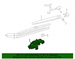 Rear wiper linkage with motor for Mazda CX-9 16-23