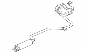 Exhaust line middle and rear with barrel Honda Accord 18-22 2.0 hybrid