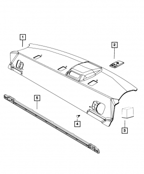 Rear shelf Dodge Challenger 15-23 black